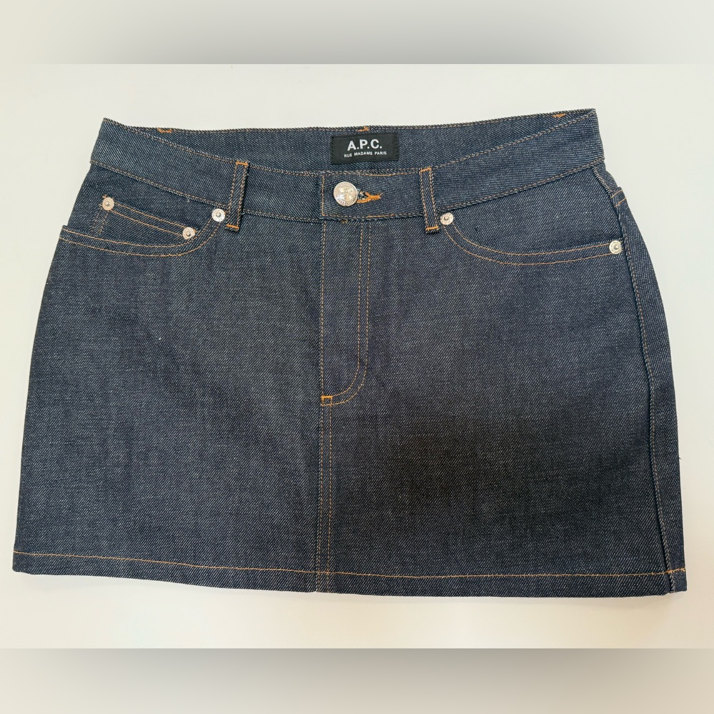 A.P.C. Dark Blue Denim Mini Skirt